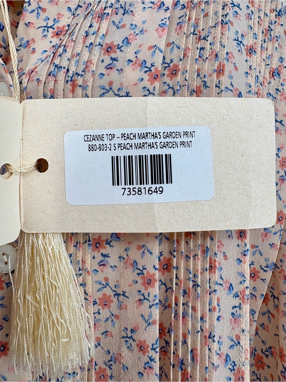 DÔEN Cézanne Silk Blouse Size Small in Peach Martha’s Garden Floral Rare NWT - Picture 4 of 14